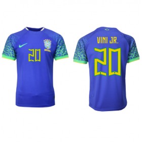 Herren Fußballbekleidung Brasilien Vinicius Junior #20 Auswärtstrikot WM 2022 Kurzarm